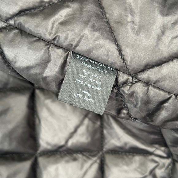 Jenni Kayne Farmhouse Plaid Jacket Women XS Black Yellow Wool Blend Quilted Coat - Picture 10 of 16